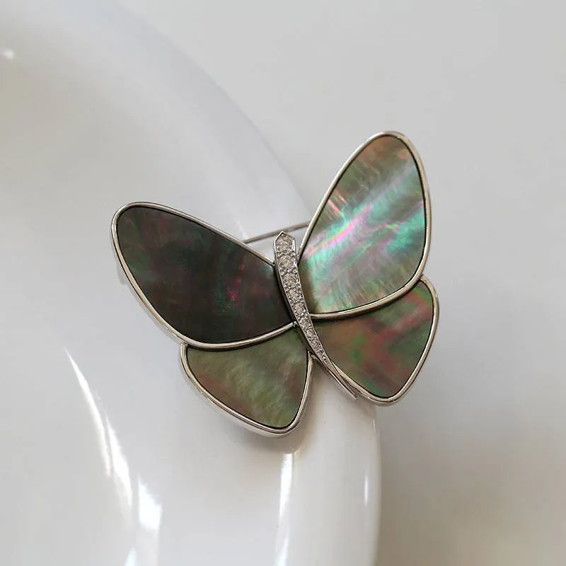 Butterfly Colorful Mother of Shell Brooch