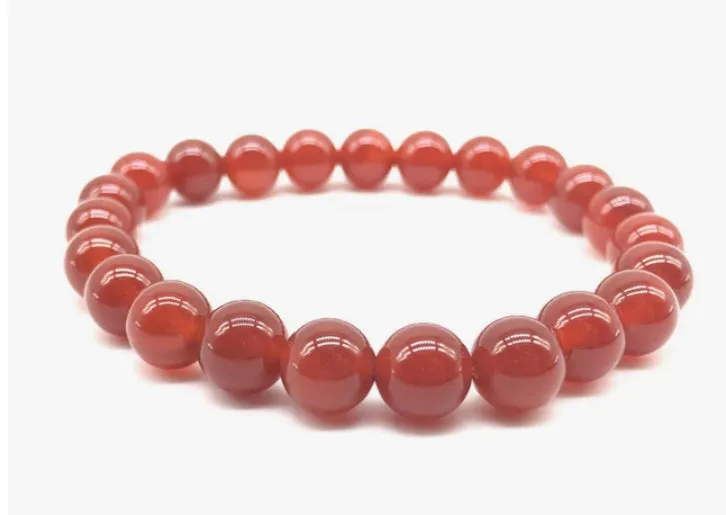 Carnelian agate stone, stretch cording, yoga, bracelet, jewelry.