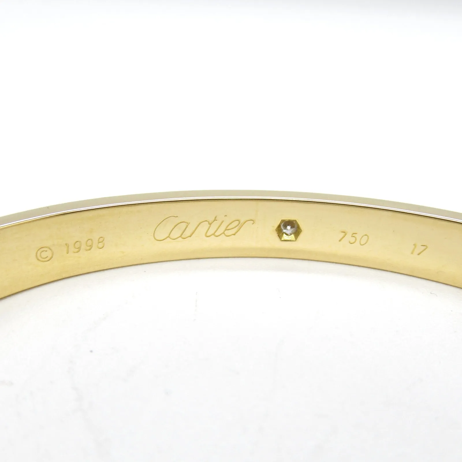 Cartier Love Half Diamond Bracelet K18 Gold