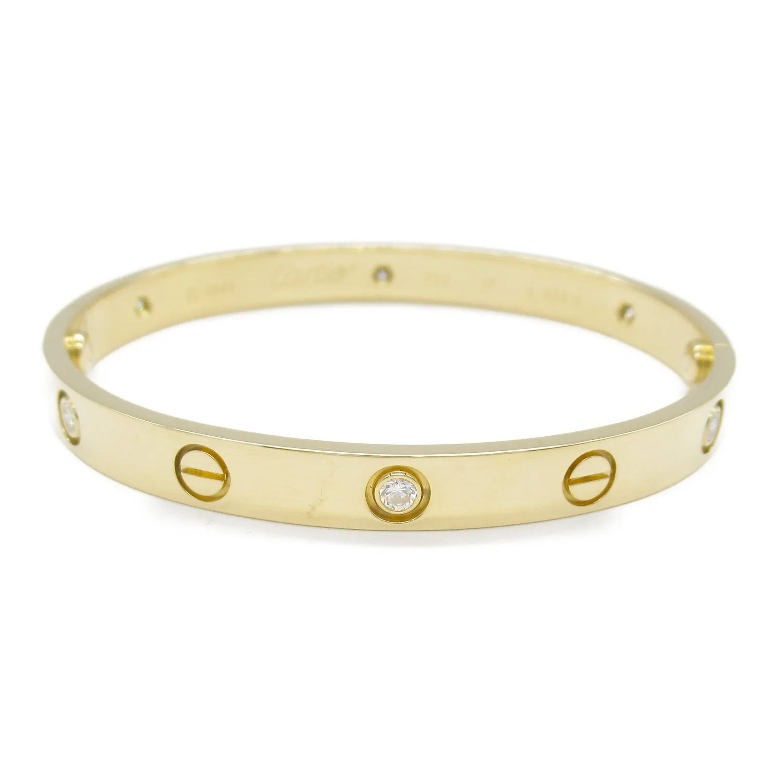 Cartier Love Half Diamond Bracelet K18 Gold