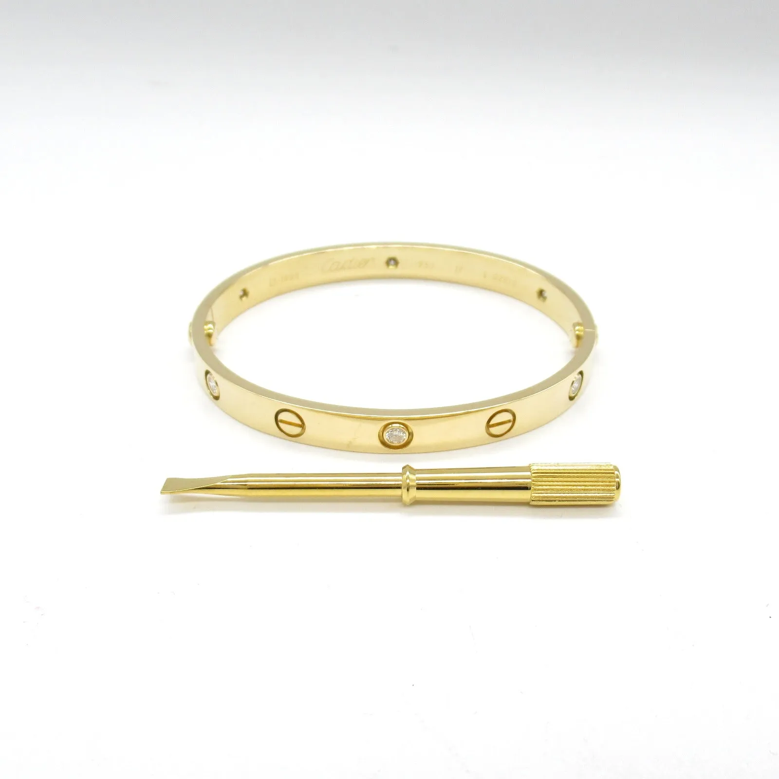 Cartier Love Half Diamond Bracelet K18 Gold