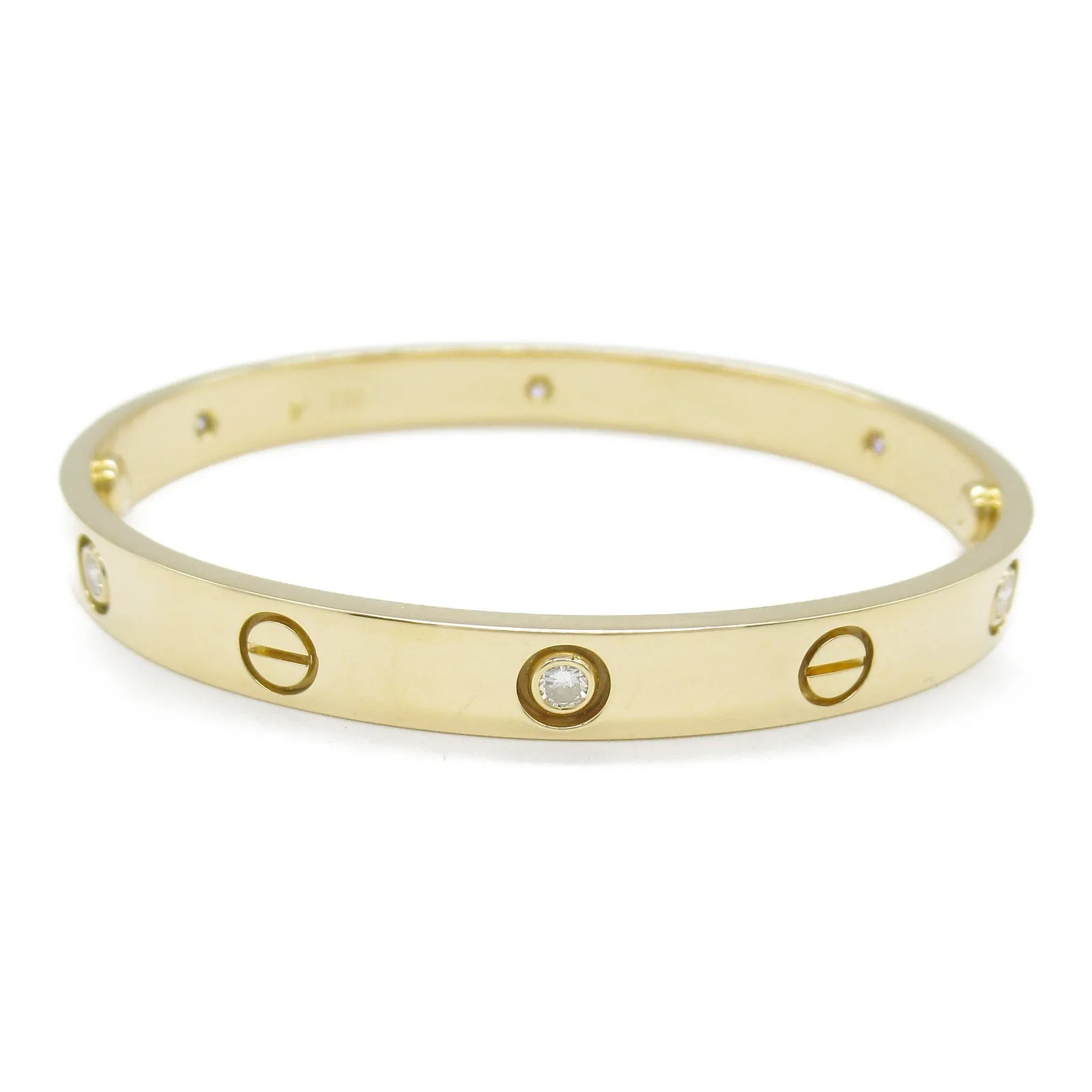 Cartier Love Half Diamond Bracelet K18 Gold