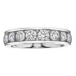 Channel set Brilliant Cut Wedding band