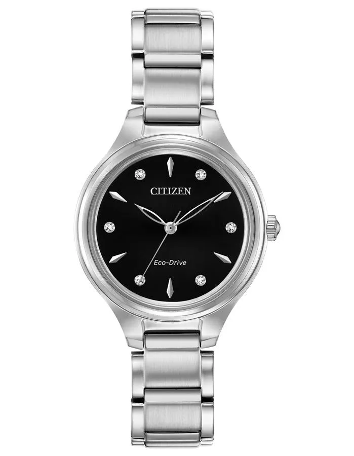 Citizen Ladies Eco-Drive Corso Watch - Stainless Steel - Diamonds - Bracelet