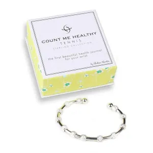 Count Me Healthy Silver Tennis Journal Bracelet