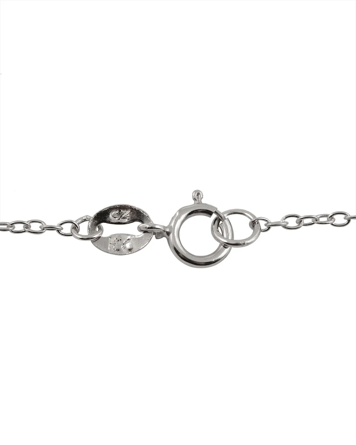 Cubic Zicronia Sterling Silver Rhodium Plated Butterfly Design Bracelet