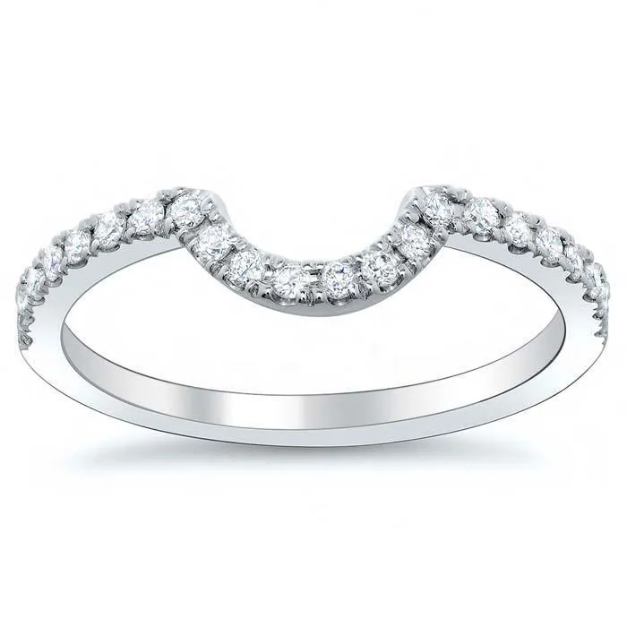 Curved Diamond Wedding Band