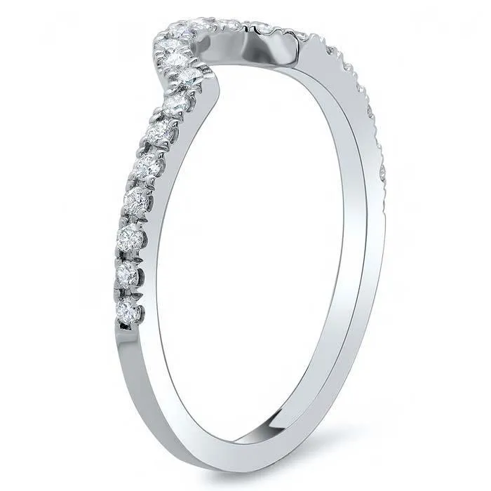 Curved Diamond Wedding Band