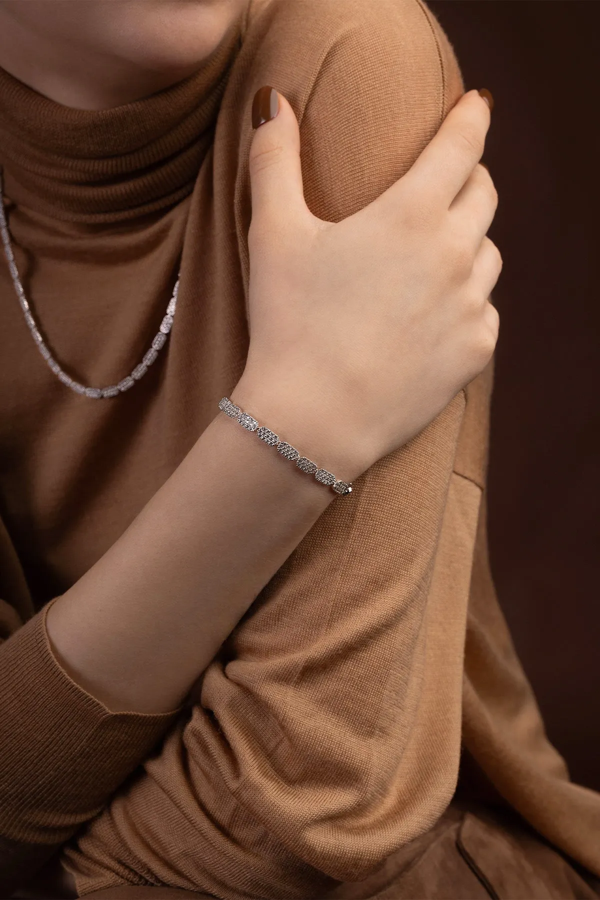 Dainty Pavé Silver Bracelet