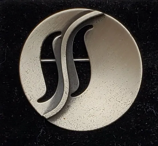 Danecraft - Vintage Modern Design Sterling Silver Brooch