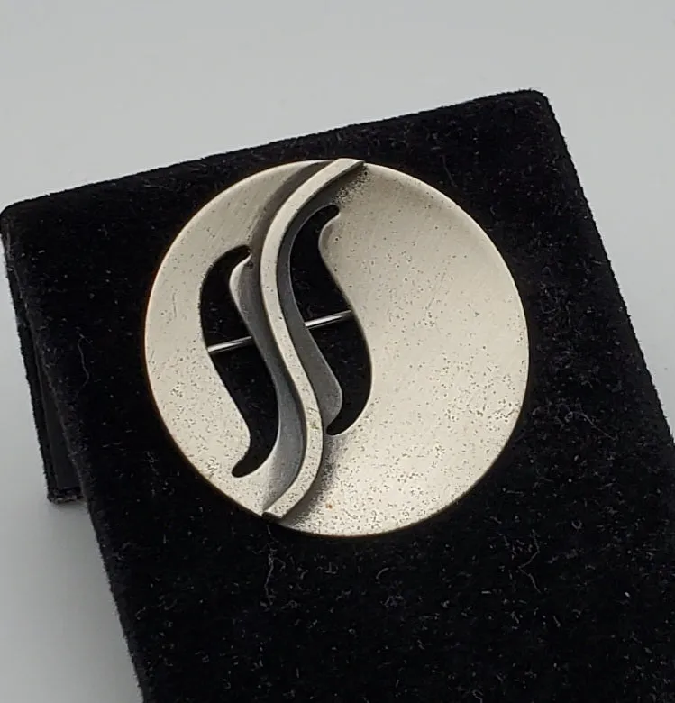 Danecraft - Vintage Modern Design Sterling Silver Brooch