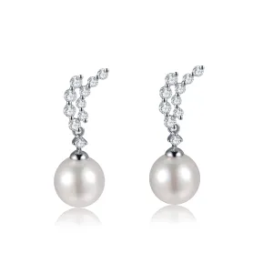 Diamond branch Sea Pearls Earrings