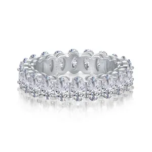 Diamond White Oval Cut Eternity Wedding Band