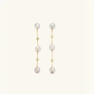 Elegant Star Freshwater Pearl Dangle Earrings