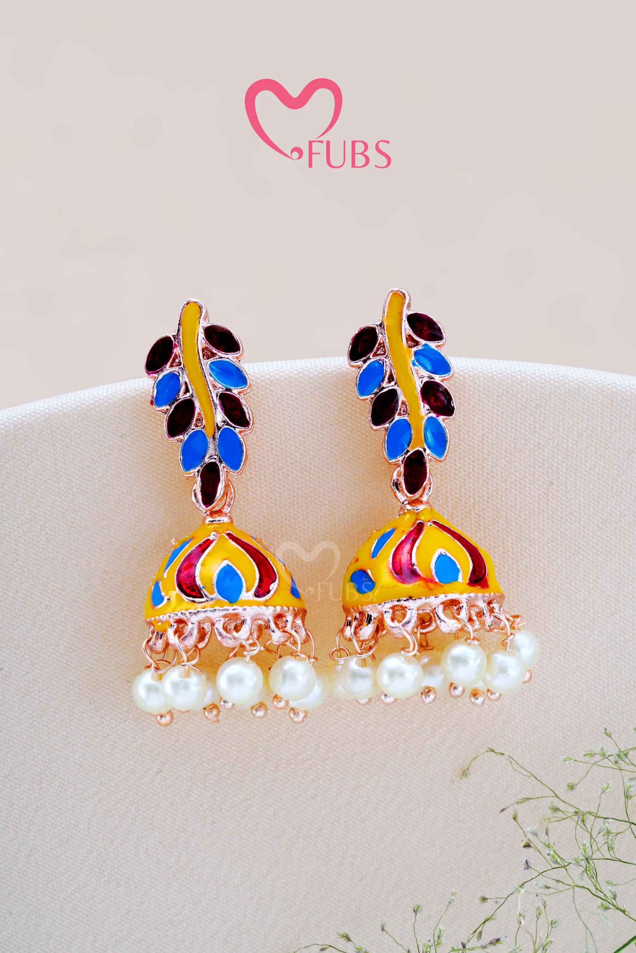 Emerald Leaf Cascade Jhumkas