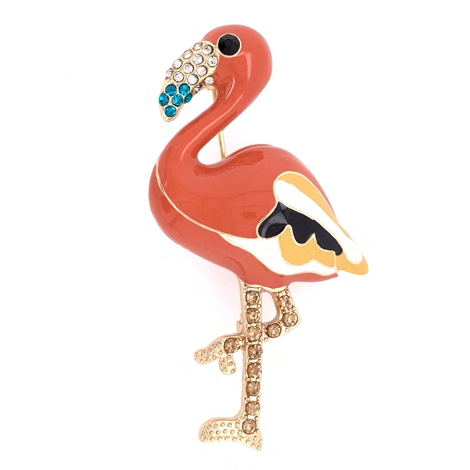 Enamel Pink Flamingo Brooch