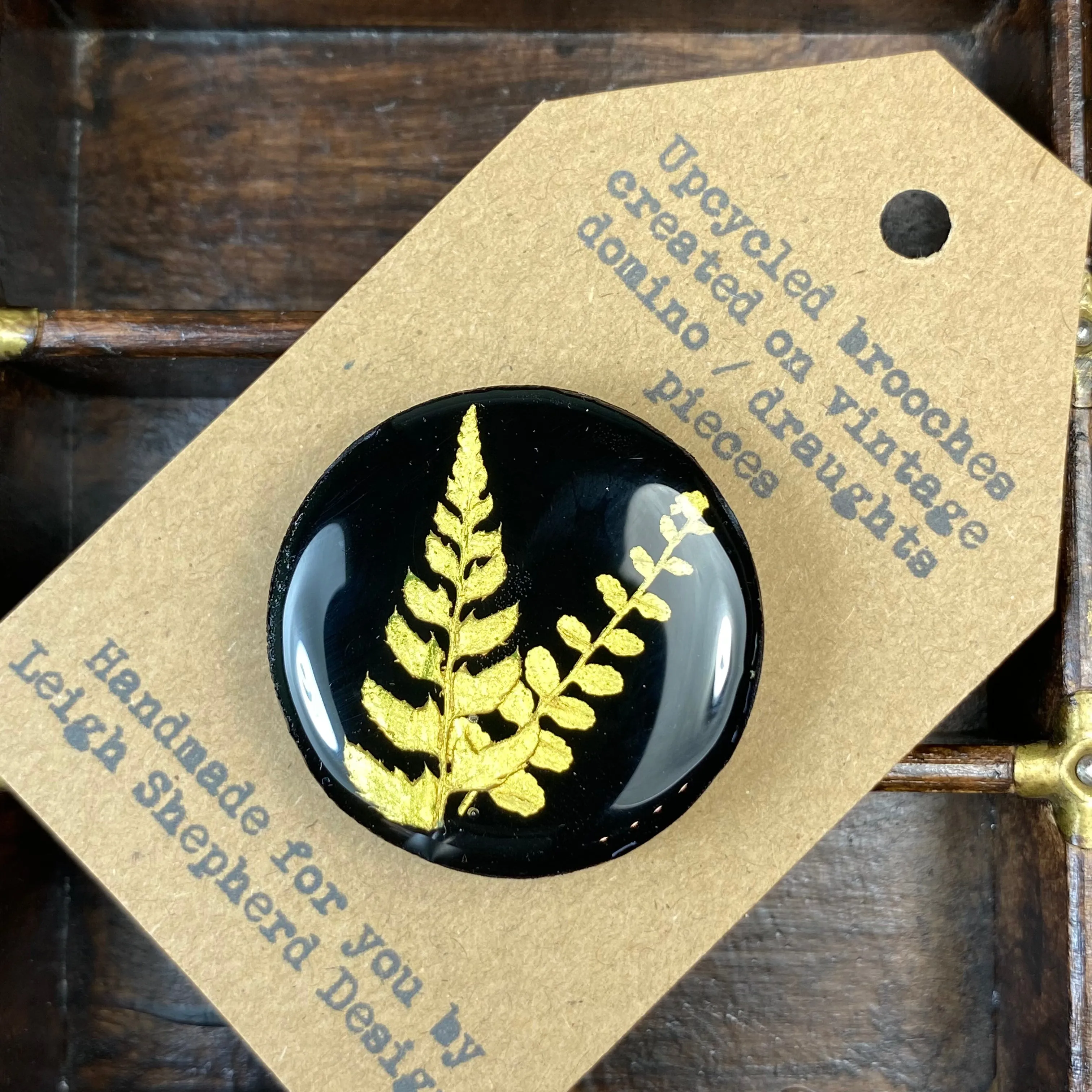 Fern Draughts Piece Brooch