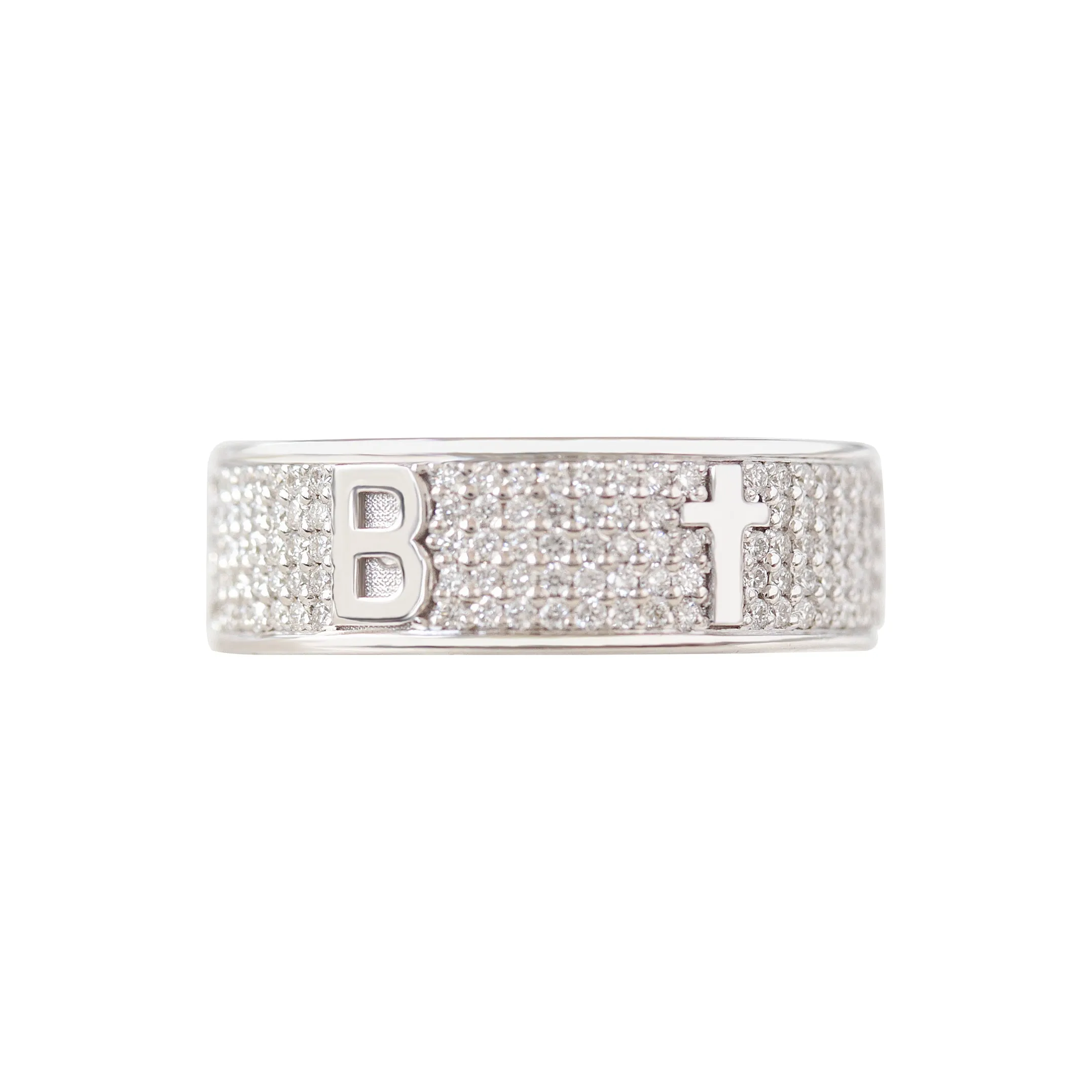 Fully Personalized Five Initials Unisex Wedding Diamond Ring