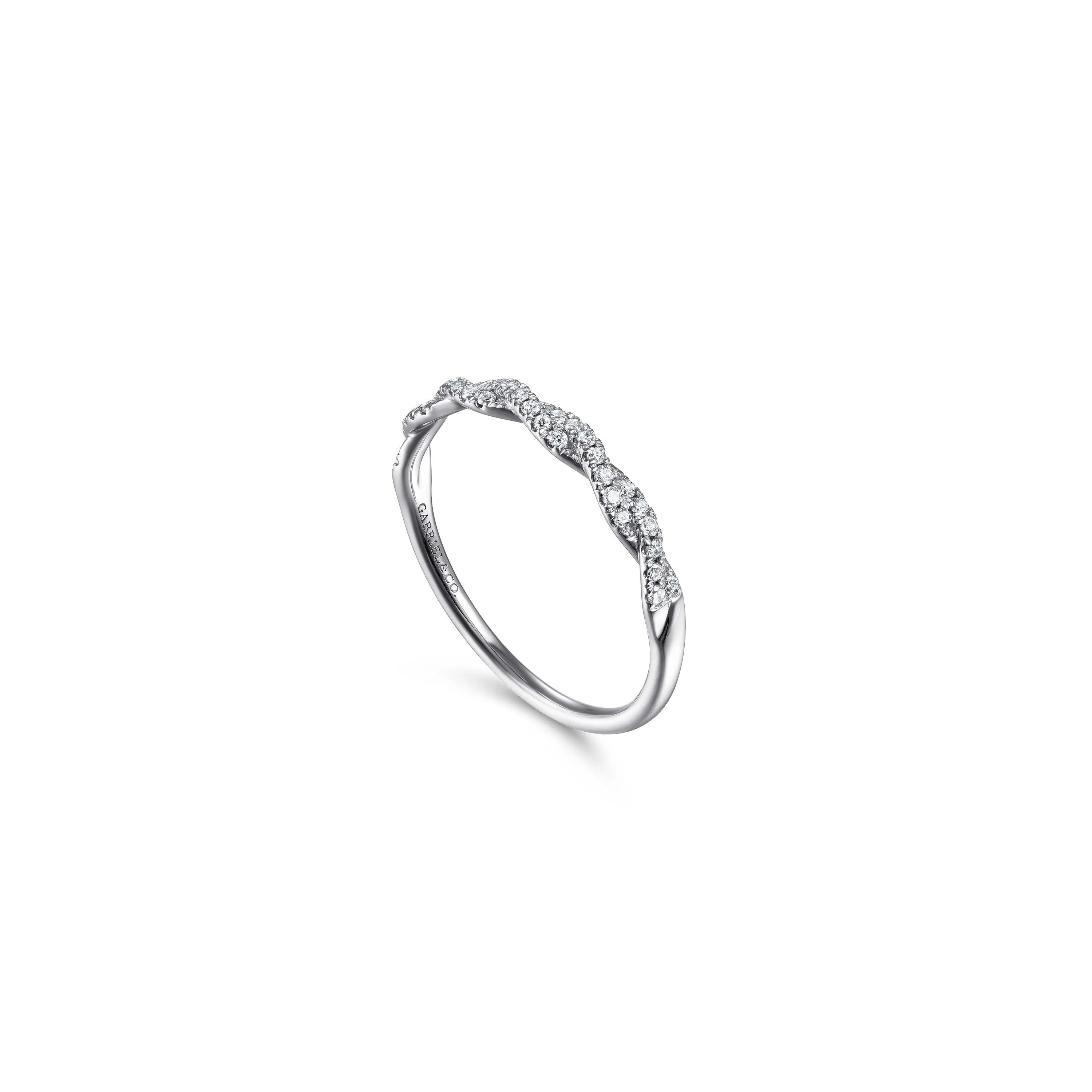 Gabriel & Co. Diamond Braided Wedding Band Ring