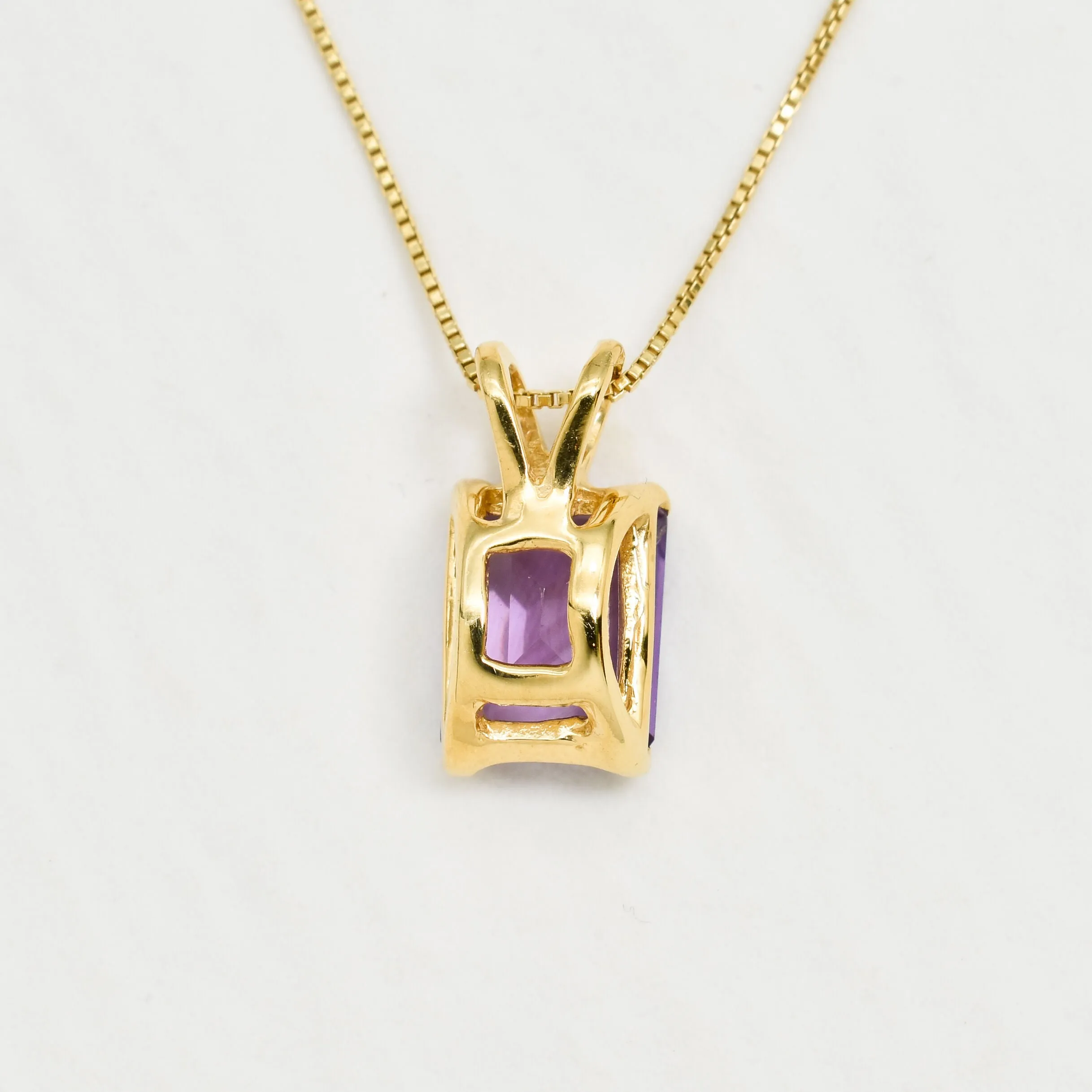 Gold Amethyst Pendant - Natural Amethyst Necklace - Purple Gold Pendant