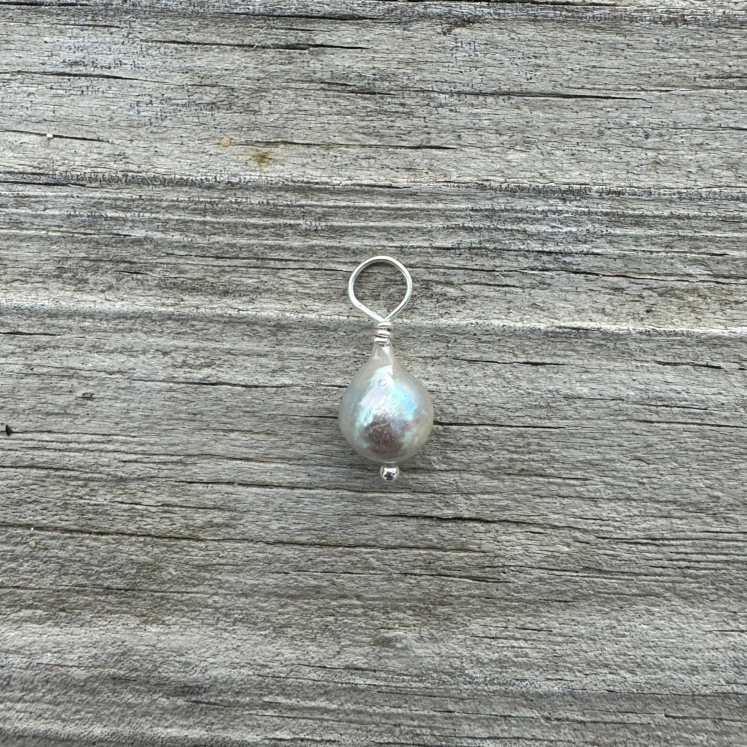 Gray Baroque Tahitian Pearl Charm