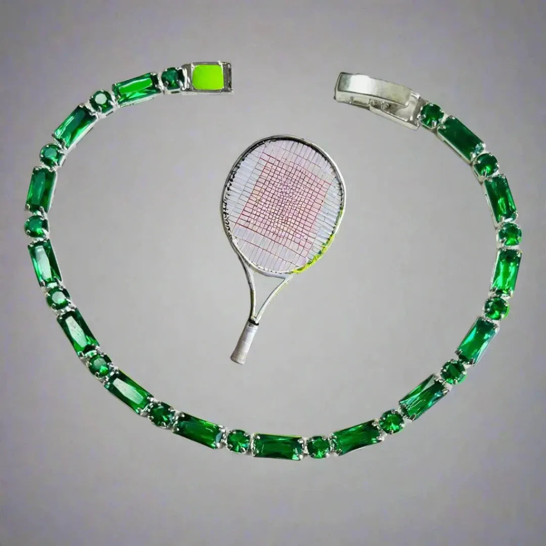 Green Cubic Zirconia Tennis Bracelet