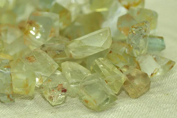 Greenish-Yellow Aquamarine Crystals