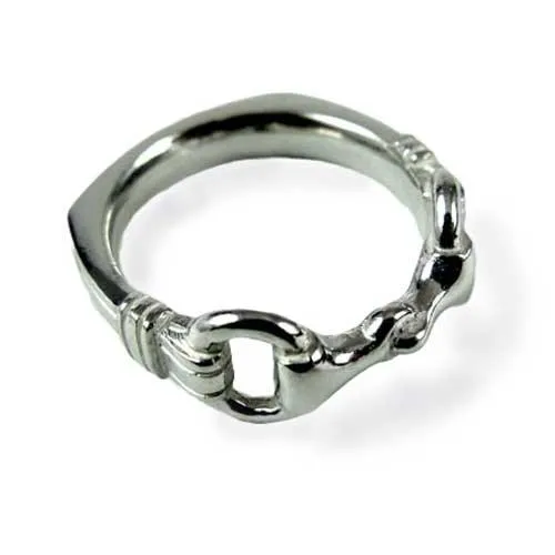 Heavy Snaffle Horse Bit Ring Sterling Silver