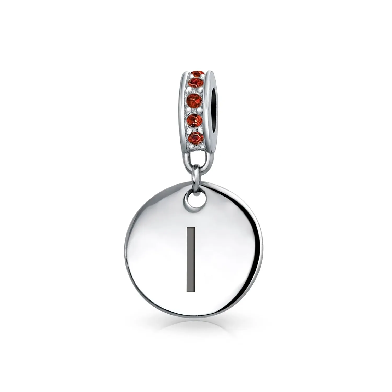 Initial Alphabet Bead Charm A-Z Monogram Red Crystal Dangle for European Bracelet