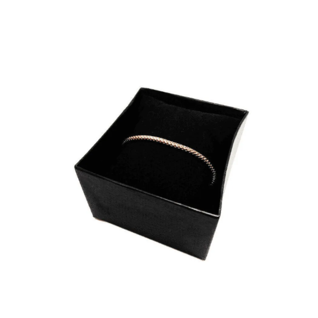 Italian Sterling Silver Rose Gold and Gold Stretch Bracelet