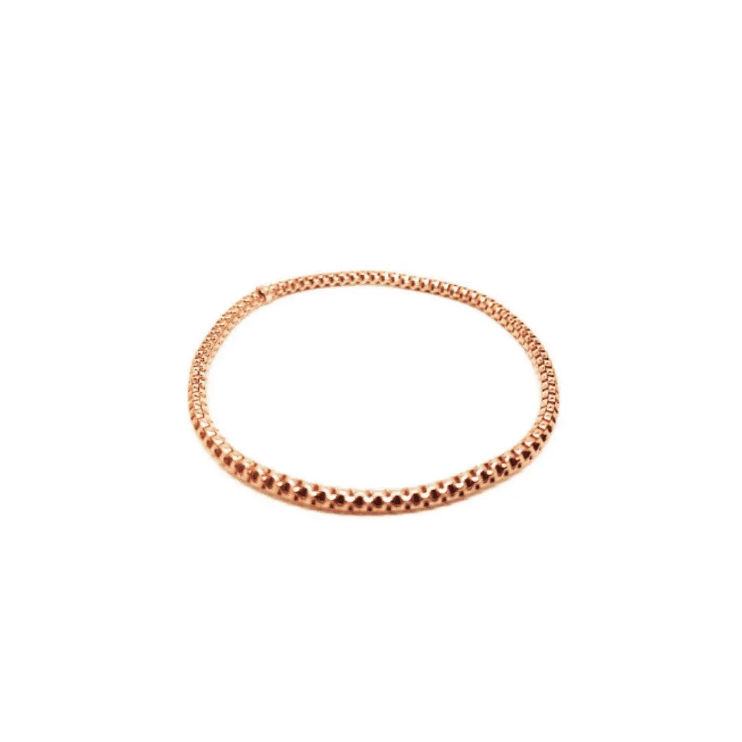 Italian Sterling Silver Rose Gold and Gold Stretch Bracelet