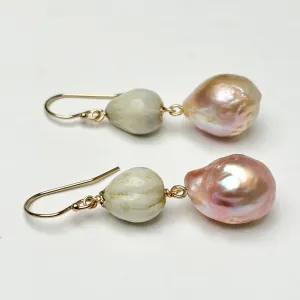 Job's Tears and Japan Kasumi pearl earrings