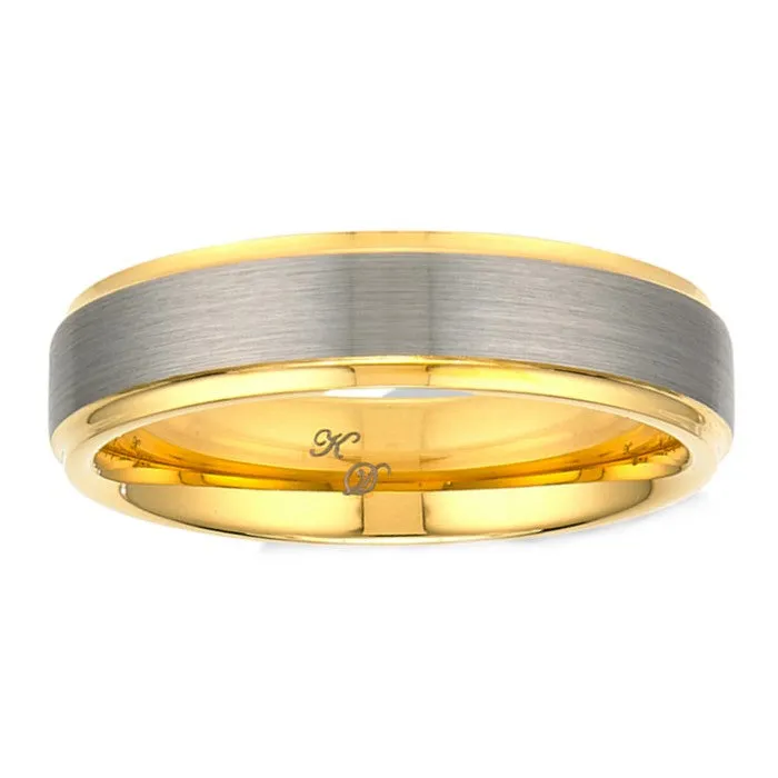 Kellee Designs Men's 6mm Tungsten Gold Wedding Band