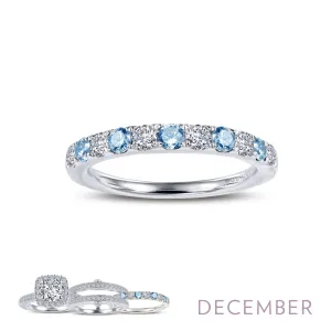 Lafonn Simulated Diamond & Blue Topaz December Birthstone Stackable Ring BR004BTP