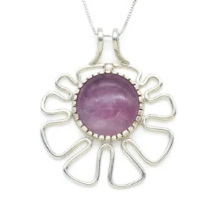 Large Amethyst Pendant - Natural Amethyst Necklace - Statement Flower Pendant