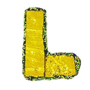 LETTER L - YELLOW BROOCH