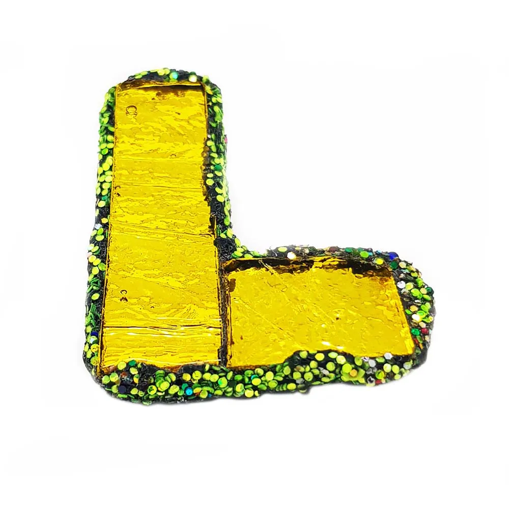 LETTER L - YELLOW BROOCH