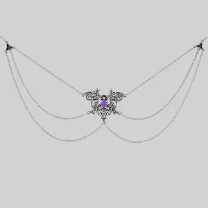 MALVOLIA. Garden of Remembrance Amethyst Necklace - Silver