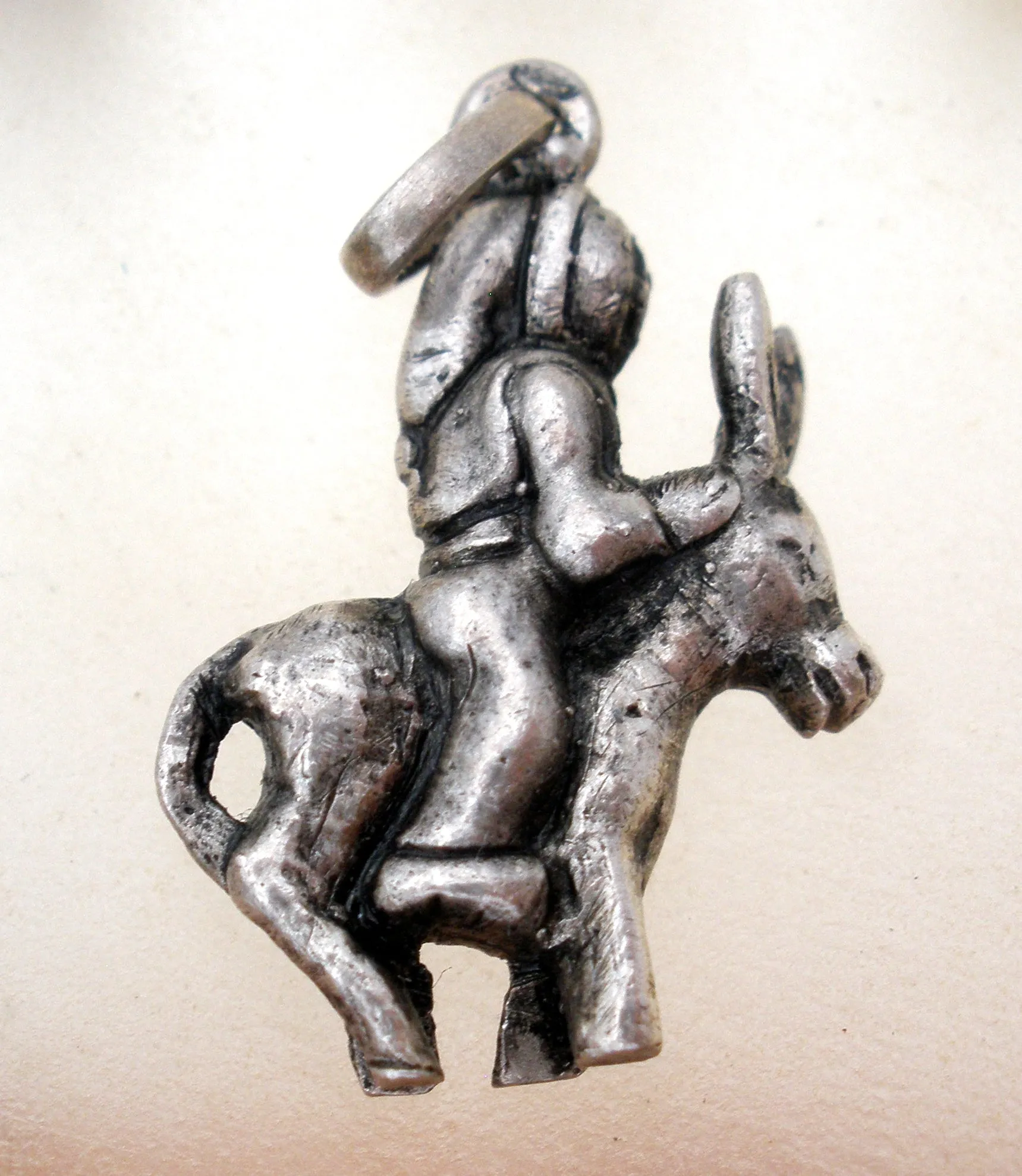 Man Riding A Donkey Charm Pendant Vintage