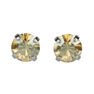 Medium Everyday Post Earrings in "Golden Shadow" - Rhodium