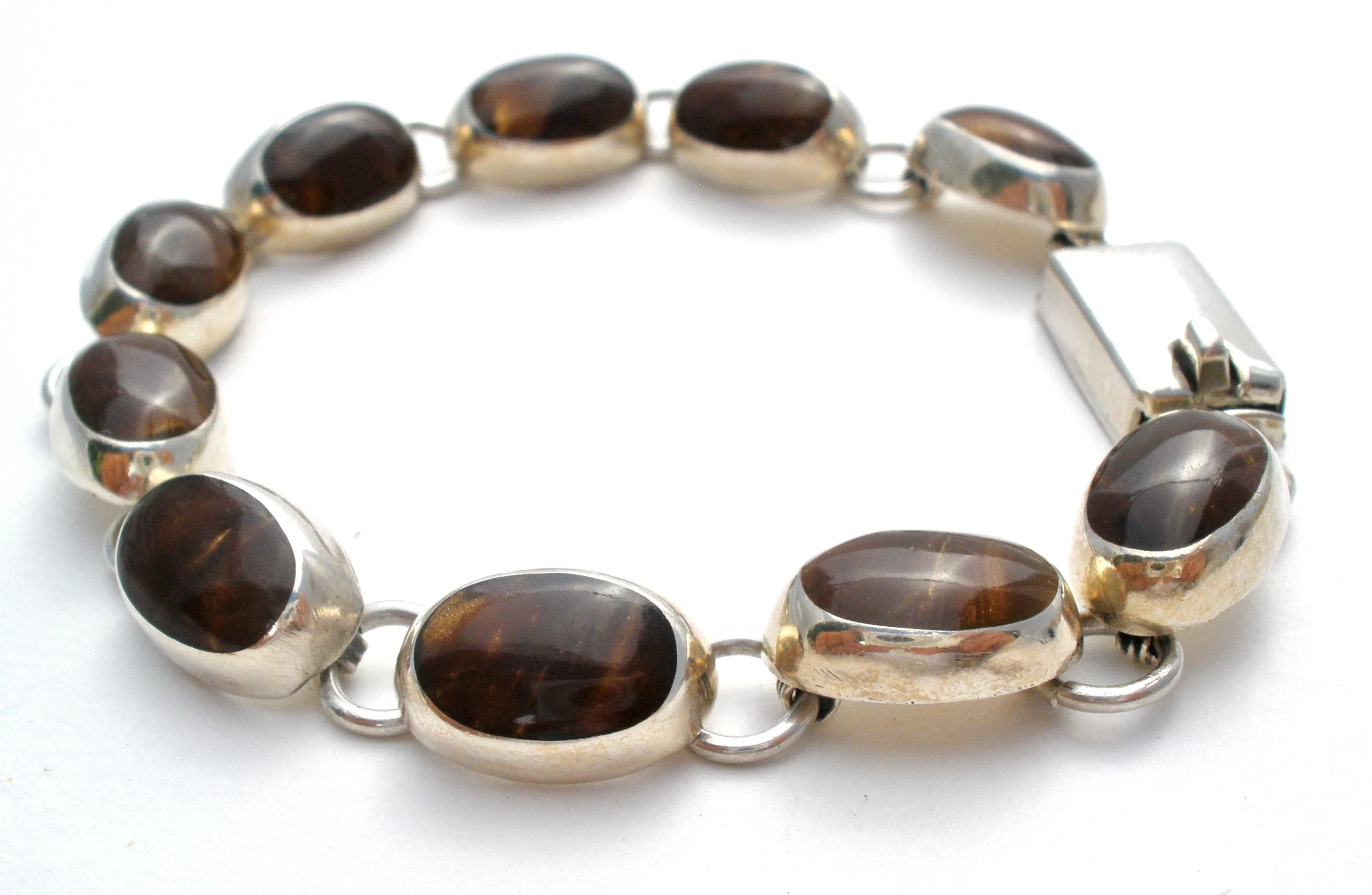 Mexican Brown Sterling Silver Bracelet Vintage