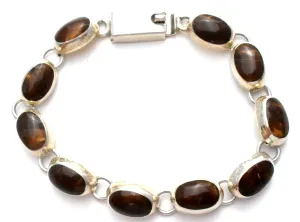 Mexican Brown Sterling Silver Bracelet Vintage