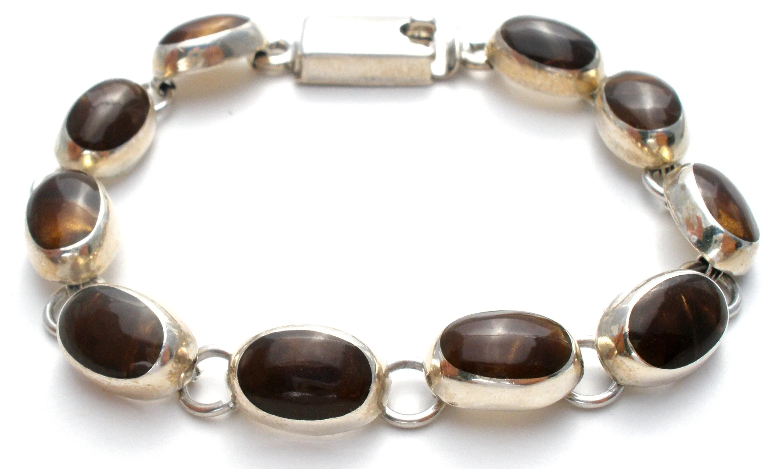 Mexican Brown Sterling Silver Bracelet Vintage