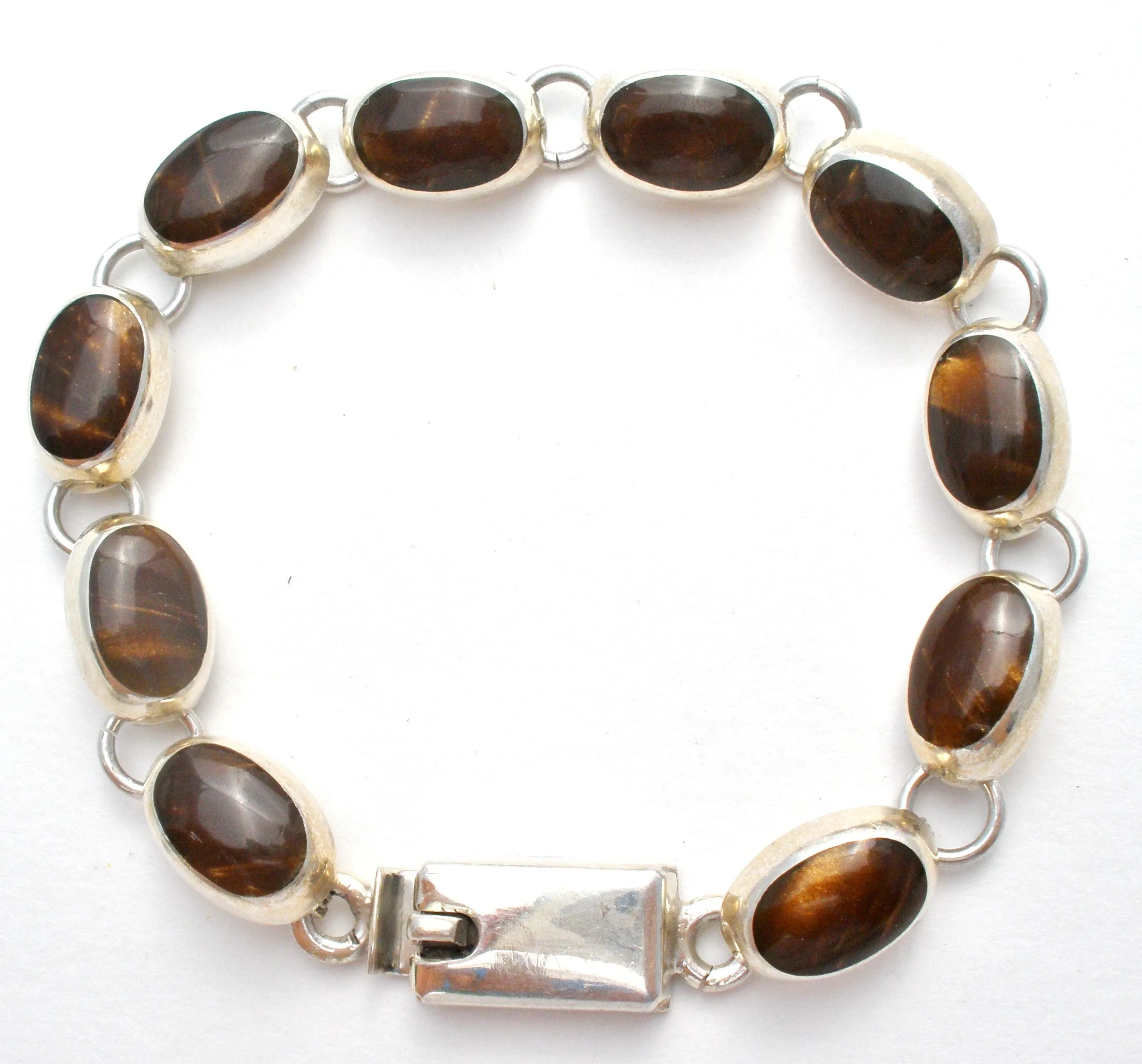 Mexican Brown Sterling Silver Bracelet Vintage