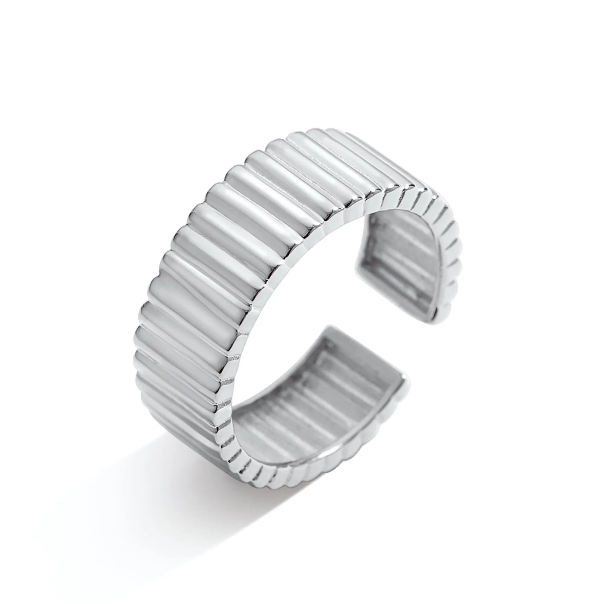 Minimalist Adjustable Ribbed Ring