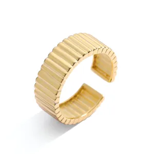 Minimalist Adjustable Ribbed Ring