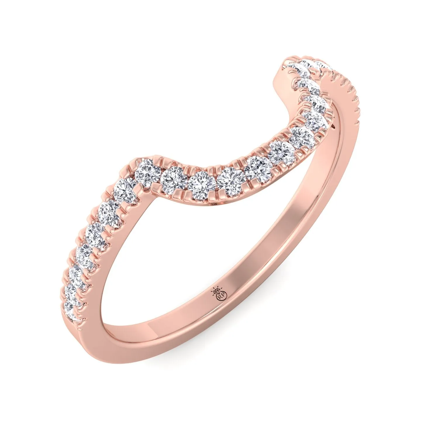 Monaco - Curved Pave Wedding Band (0.08 CT)