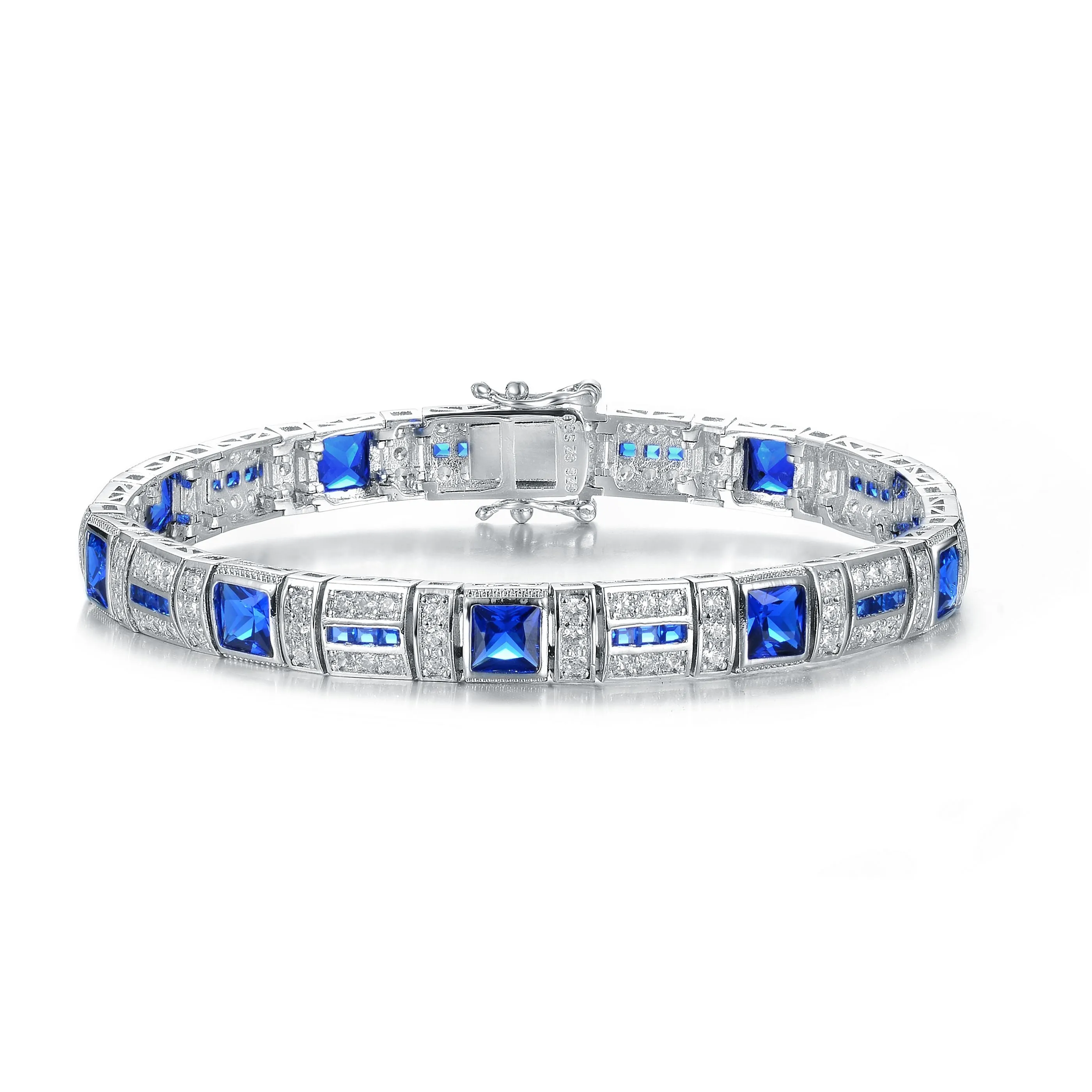 Monfort Blue Cubic Zirconia Square Bracelet