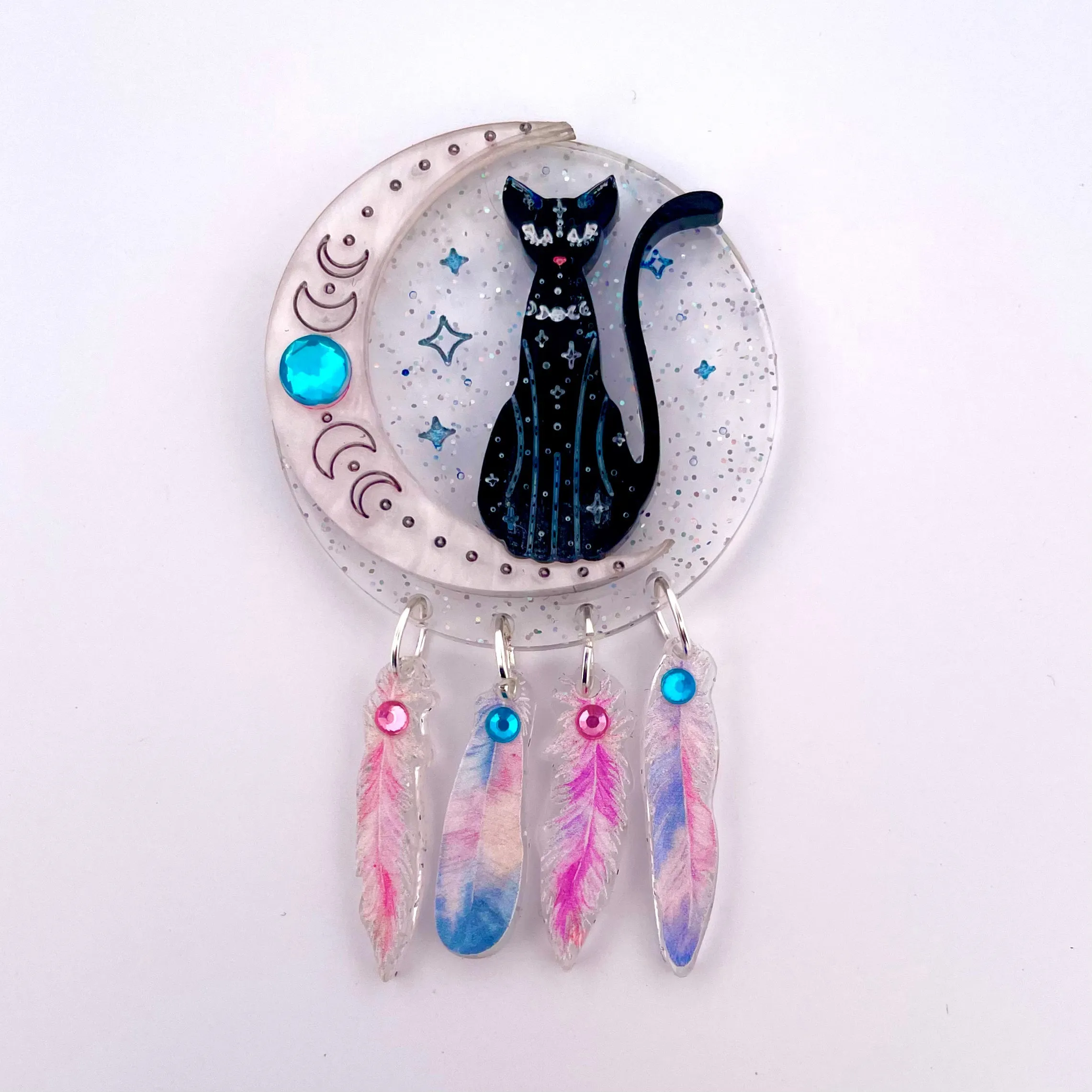 Moon Kitty  - Brooch - Set of 4