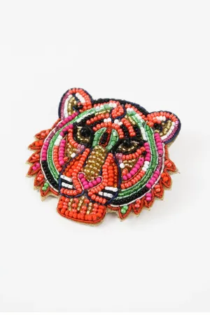 My Doris - Rainbow Beaded Tiger Brooch